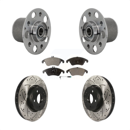 Front Hub Bearing Coated Drill Slot Brake Rotor Pads Kit For Mercedes-Benz E350 E400 E250 KBB-131413