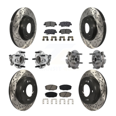 Front Rear Hub Bearing Coated Brake Rotor Pad Kit (10Pc) For Kia Forte Hyundai Elantra GT KBB-131426
