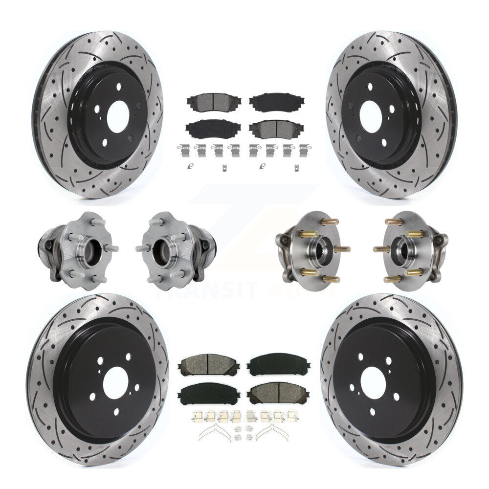 Front Rear Hub Bearing Coat Brake Rotor Pads Kit (10Pc) For Lexus RX350 RX350L RX450h FWD KBB-131432