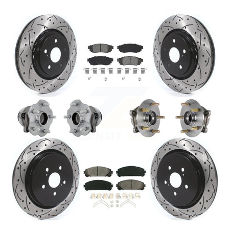 Front Rear Hub Bearing Coat Brake Rotor Pads Kit (10Pc) For Lexus RX350 RX350L RX450h FWD KBB-131432