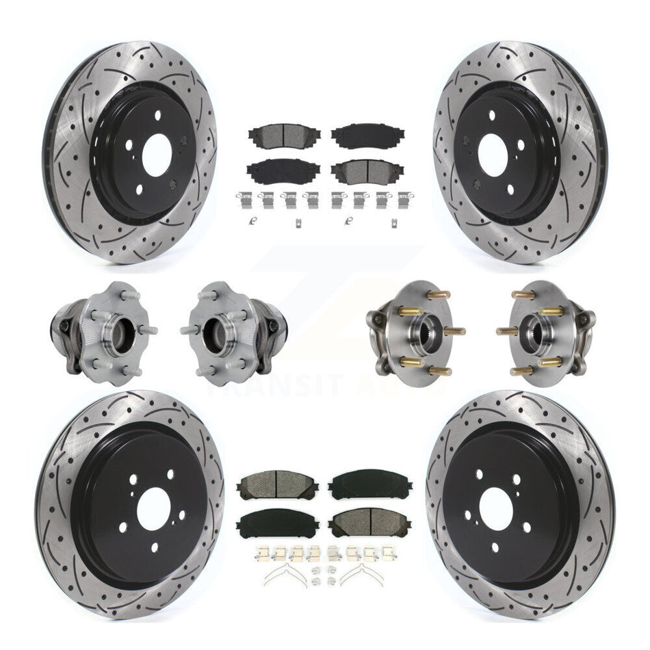 Front Rear Hub Bearing Coat Brake Rotor Pads Kit (10Pc) For Lexus RX350 RX350L RX450h FWD KBB-131432