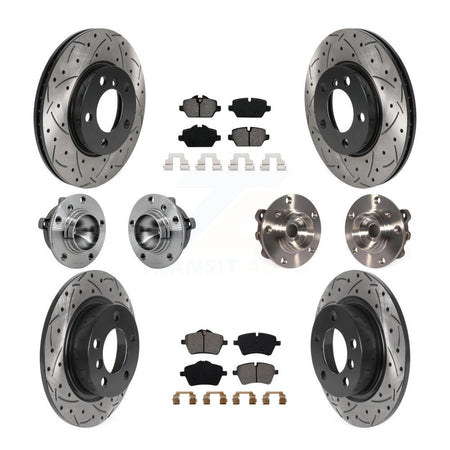 Front Rear Hub Bearing Coat Brake Rotor Pad Kit (10Pc) For Mini Cooper Countryman Paceman KBB-131448