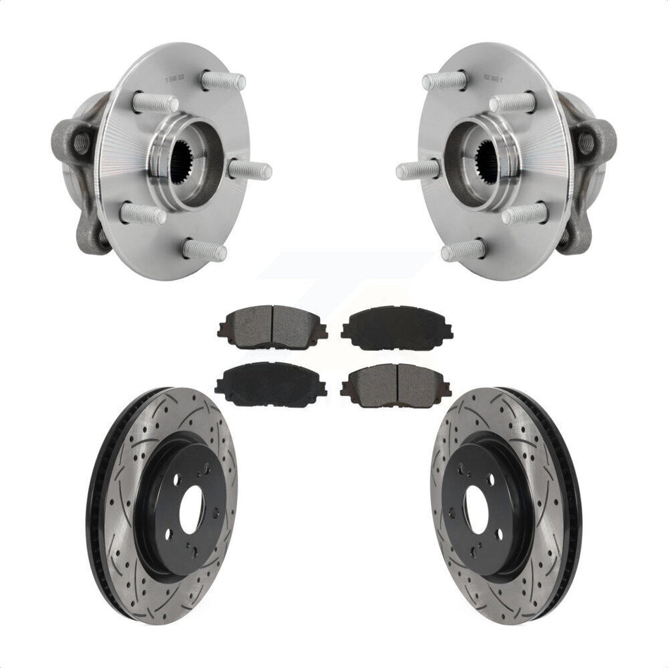 Front Hub Bearing Coat Drill Slot Brake Rotor Pads Kit For Toyota C-HR Lexus UX250h UX200 KBB-131468