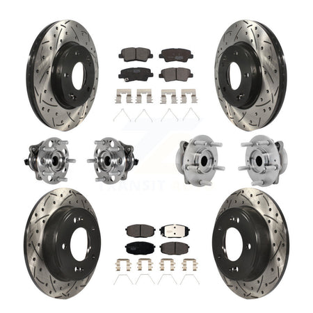 Front Rear Hub Bearing Coat Brake Rotor Pads Kit (10Pc) For 22 Hyundai Kona FWD with 2.0L KBB-131507