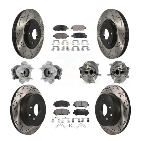 Front Rear Hub Bearing Coat Brake Rotor Pads Kit (10Pc) For Nissan Juke Nismo RS with FWD KBB-131510