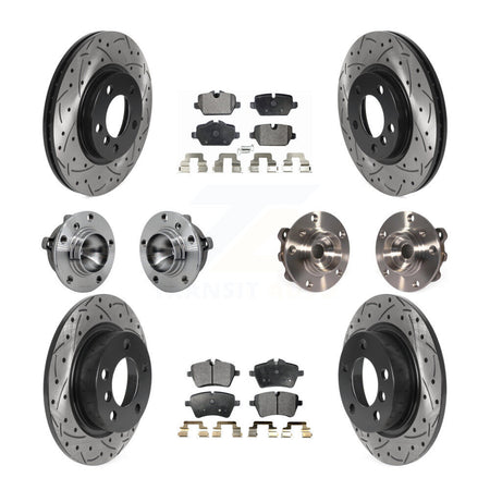 Front Rear Hub Bearing Coat Brake Rotor Pad Kit (10Pc) For Mini Cooper Countryman Paceman KBB-131517