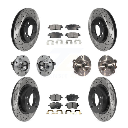 Front Rear Hub Bearing Coat Brake Rotor Pad Kit (10Pc) For Mini Cooper Paceman S with FWD KBB-131518