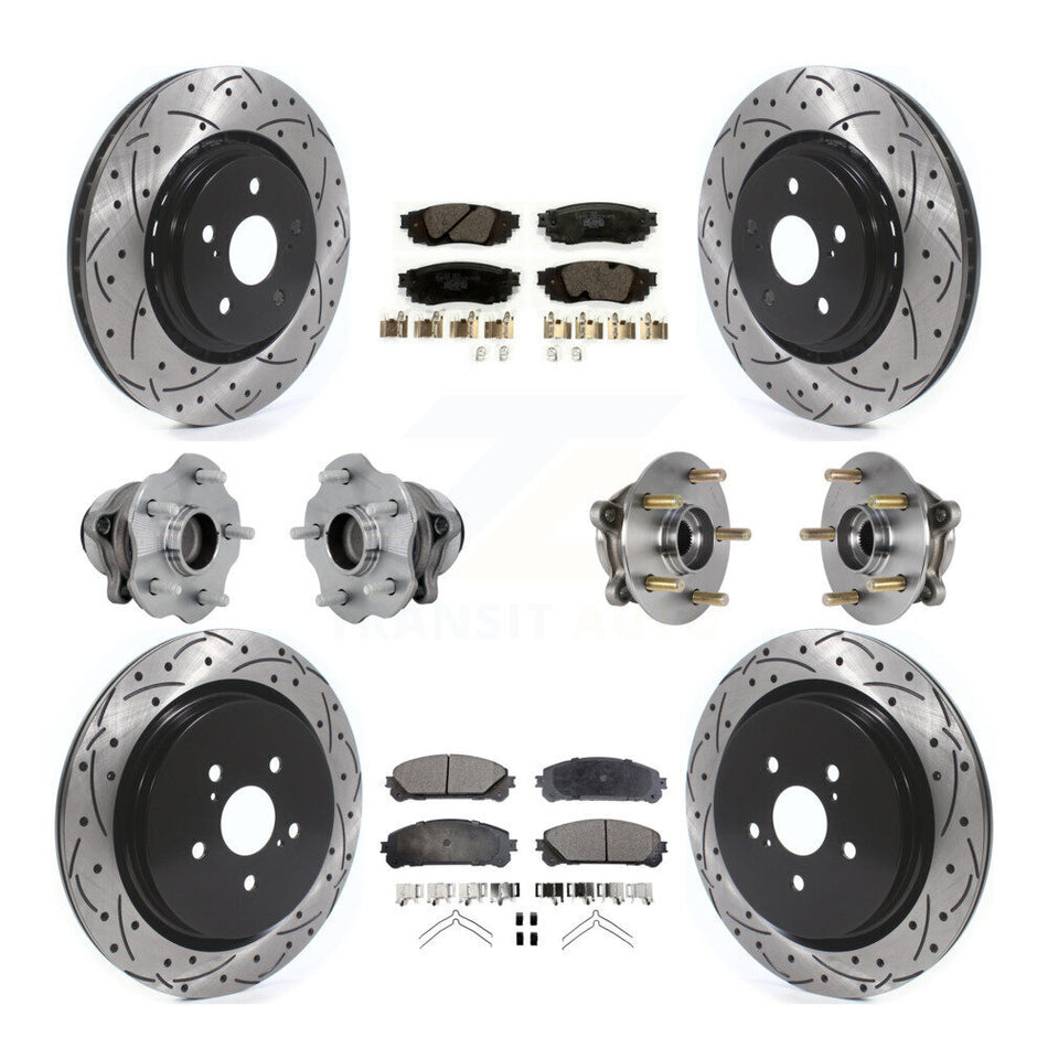 Front Rear Hub Bearing Coat Brake Rotor Pads Kit (10Pc) For Lexus RX350 RX350L RX450h FWD KBB-131521