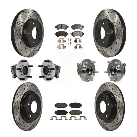 Front Rear Hub Bearing Coated Brake Rotor And Pad Kit (10Pc) For 2016-2018 Mazda CX-3 FWD KBB-131524