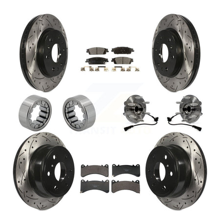 Front Rear Hub Bearing Coat Brake Rotor Pads Shoe Kit (10Pc) For GMC Sierra 1500 Yukon XL KBB-131562