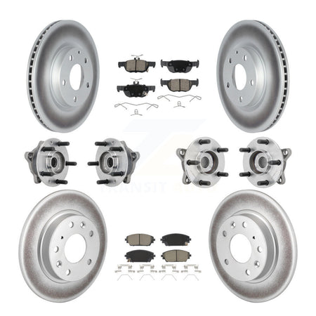 Front Rear Hub Bearing Coated Disc Brake Rotor & Pad Kit (10Pc) For 2021-2022 Mazda 3 AWD KBB-131569