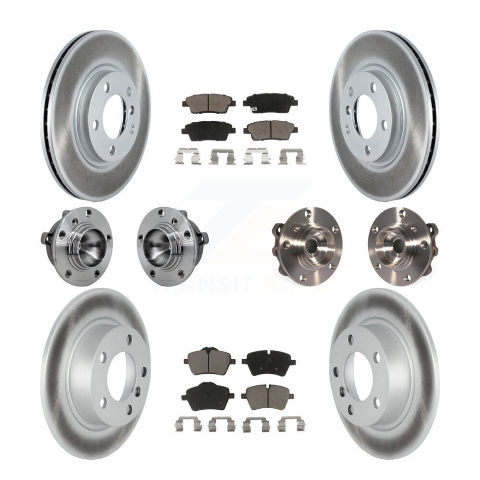 Front Rear Hub Bearing Coat Brake Rotor Pad Kit (10Pc) For Mini Cooper Paceman S with FWD KBB-131574