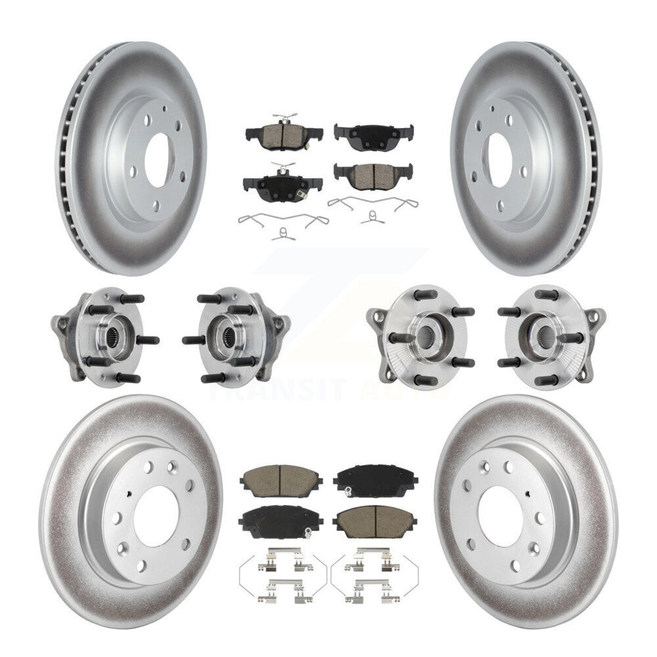 Front Rear Hub Bearing Coated Brake Rotor & Pads Kit (10Pc) For 2020-2022 Mazda CX-30 AWD KBB-131601