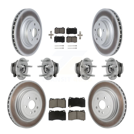 Front Rear Hub Bearings Coated Disc Brake Rotors And Ceramic Pads Kit (10Pc) For Tesla S KBB-131603