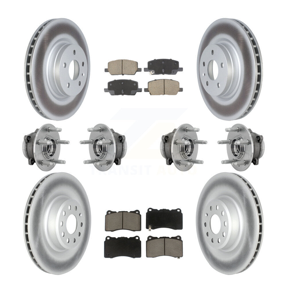 Front Rear Hub Bearing Coated Disc Brake Rotor And Pad Kit (10Pc) For 2017-2019 Tesla X S KBB-131605