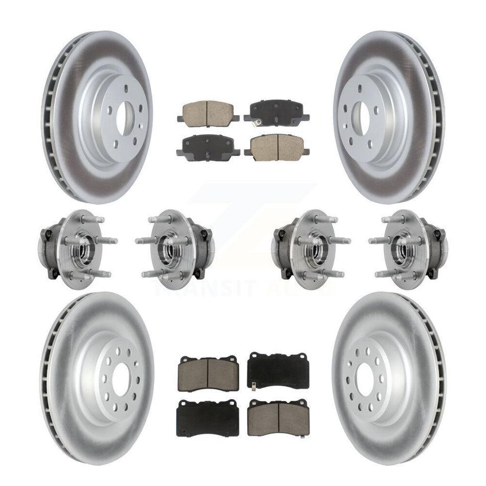 Front Rear Hub Bearing Coated Disc Brake Rotor And Pad Kit (10Pc) For 2017-2019 Tesla X S KBB-131605