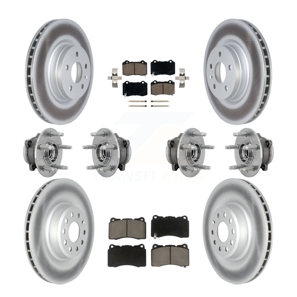Front Rear Hub Bearing Coat Brake Rotor Pad Kit (10Pc) For Tesla X S With Brembo Calipers KBB-131606