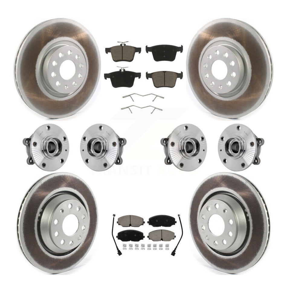Front Rear Hub Bearing Coated Brake Rotor Pad Kit (10Pc) For Volkswagen Atlas Cross Sport KBB-131607