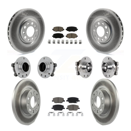 Front Rear Hub Bearing Coated Brake Rotor Pads Kit (10Pc) For Jeep Renegade Fiat 500X FWD KBB-131609