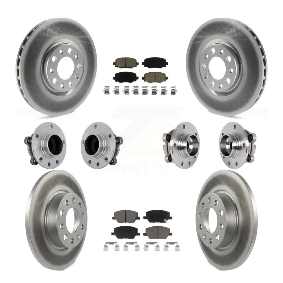 Front Rear Hub Bearing Coated Brake Rotor Pads Kit (10Pc) For Jeep Renegade Fiat 500X FWD KBB-131609