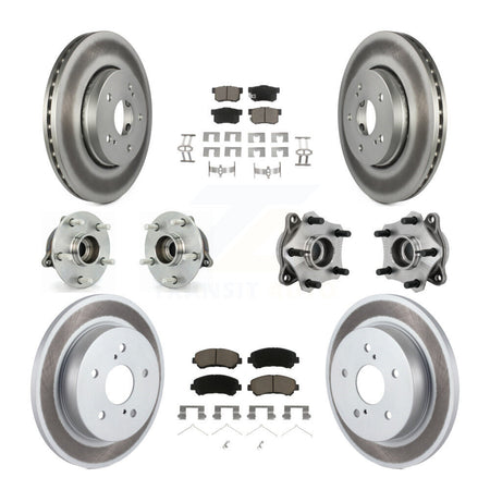 Front Rear Hub Bearing Coated Brake Rotor Pad Kit (10Pc) For 2010-2013 Suzuki Kizashi AWD KBB-131612