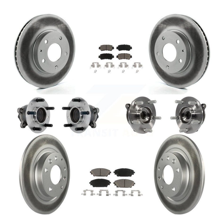 Front Rear Hub Bearing Coated Brake Rotor And Pad Kit (10Pc) For 2016-2018 Mazda CX-3 FWD KBB-131613