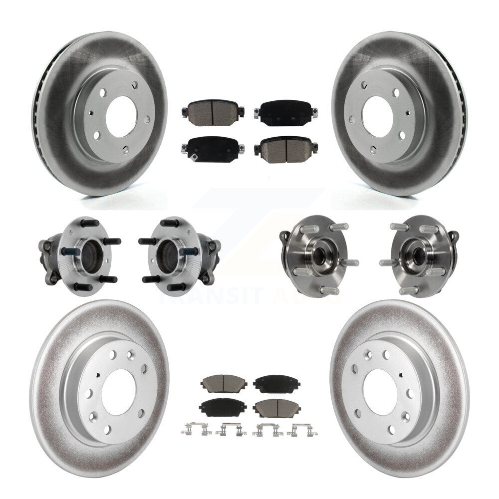 Front Rear Hub Bearing Coated Brake Rotor And Pad Kit (10Pc) For 2019-2021 Mazda CX-3 FWD KBB-131614