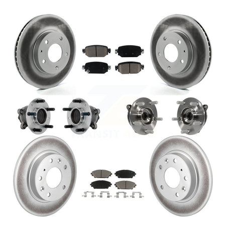 Front Rear Hub Bearing Coated Brake Rotor And Pad Kit (10Pc) For 2019-2021 Mazda CX-3 FWD KBB-131614