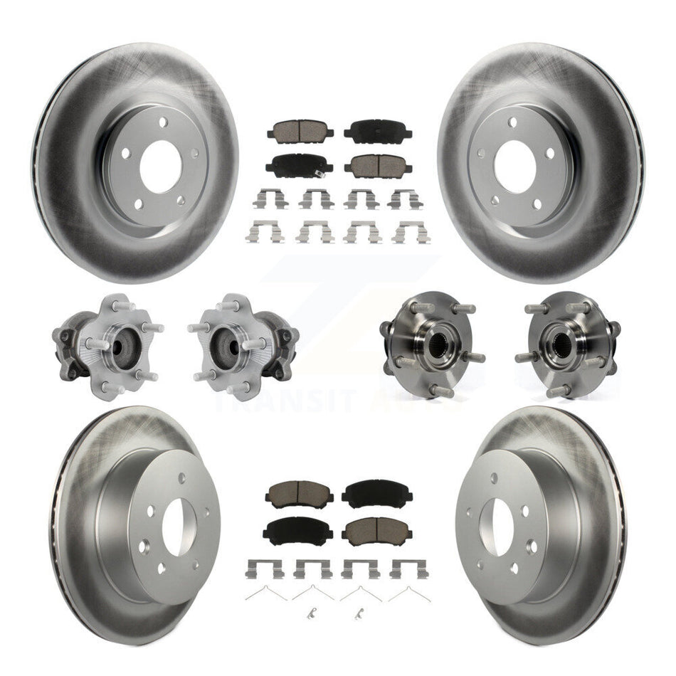 Front Rear Hub Bearing Coat Brake Rotor Pads Kit (10Pc) For Nissan Juke Nismo RS with FWD KBB-131616