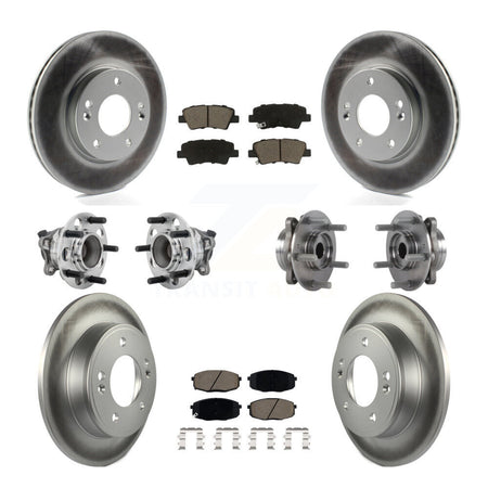 Front Rear Hub Bearing Coated Brake Rotor Pad Kit (10Pc) For Kia Forte Hyundai Elantra GT KBB-131622