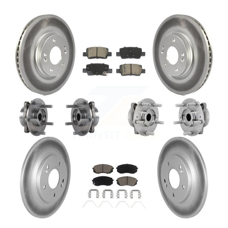 Front Rear Hub Bearing Coated Disc Brake Rotor And Ceramic Pads Kit (10Pc) For Kia Seltos KBB-131632