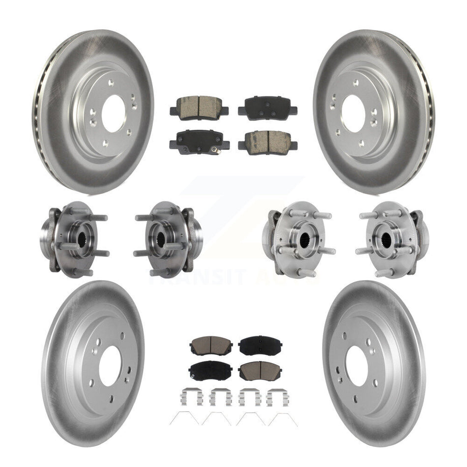Front Rear Hub Bearing Coated Disc Brake Rotor And Ceramic Pads Kit (10Pc) For Kia Seltos KBB-131632