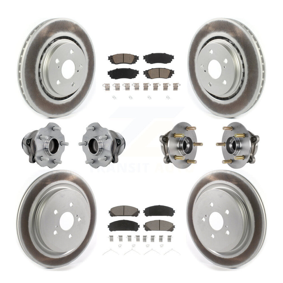 Front Rear Hub Bearing Coat Brake Rotor Pads Kit (10Pc) For Lexus RX350 RX350L RX450h FWD KBB-131640