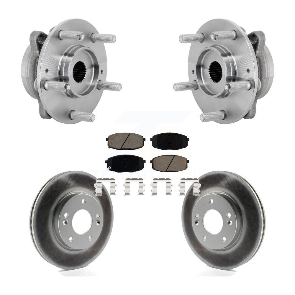 Front Hub Bearing Assembly Coated Disc Brake Rotor & Pads Kit For Hyundai Kona Kia Seltos KBB-131643