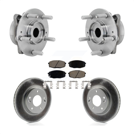 Front Hub Bearing Assembly Coated Disc Brake Rotor & Pads Kit For Hyundai Kona Kia Seltos KBB-131643