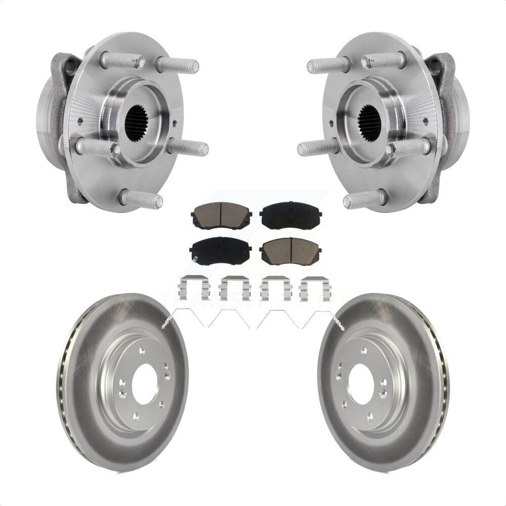 Front Hub Bearing Assembly Coated Disc Brake Rotor & Pads Kit For Hyundai Kona Kia Seltos KBB-131644