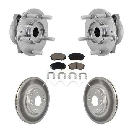 Front Hub Bearing Assembly Coated Disc Brake Rotor & Pads Kit For Hyundai Kona Kia Seltos KBB-131644