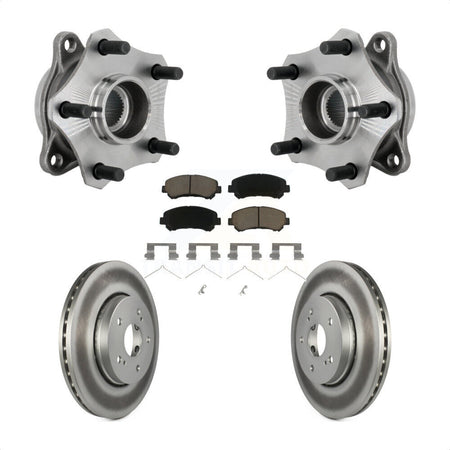 Front Hub Bearing Assembly Coated Disc Brake Rotor & Pad Kit For 2010-2013 Suzuki Kizashi KBB-131646