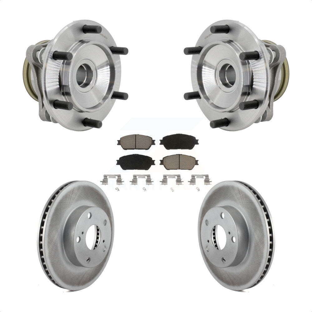 Front Hub Bearing Coat Brake Rotor Pads Kit For 2005-2015 Toyota Tacoma With 5 Lug Wheels KBB-131647