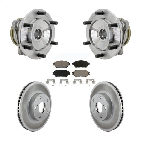 Front Hub Bearing Coat Brake Rotor Pads Kit For 2005-2015 Toyota Tacoma With 5 Lug Wheels KBB-131647