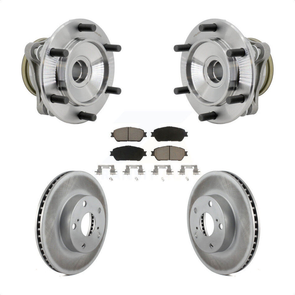 Front Hub Bearing Coat Brake Rotor Pads Kit For 2005-2015 Toyota Tacoma With 5 Lug Wheels KBB-131647