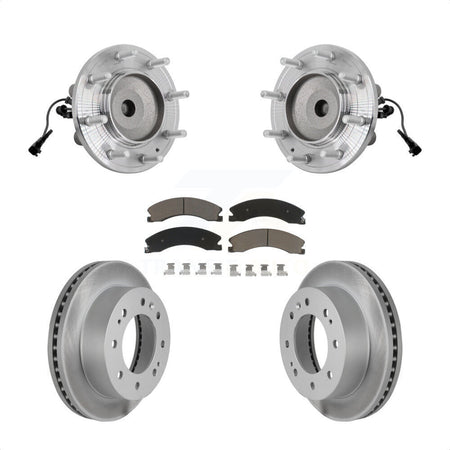 Front Hub Bearing Coat Brake Rotor Pad Kit For GMC Sierra 3500 HD Chevrolet Silverado RWD KBB-131656