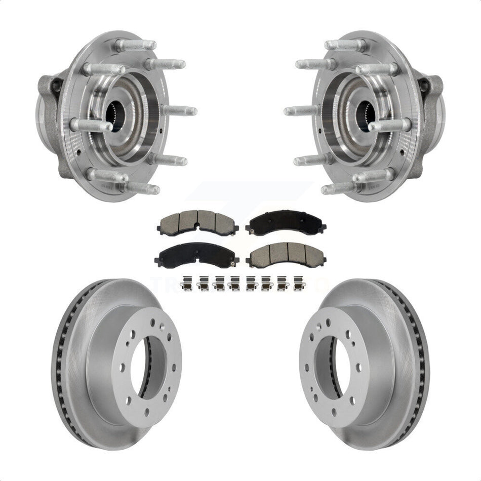 Front Hub Bearing Coat Brake Rotor Pad Kit For GMC Chevrolet Silverado 2500 HD Sierra 4WD KBB-131658