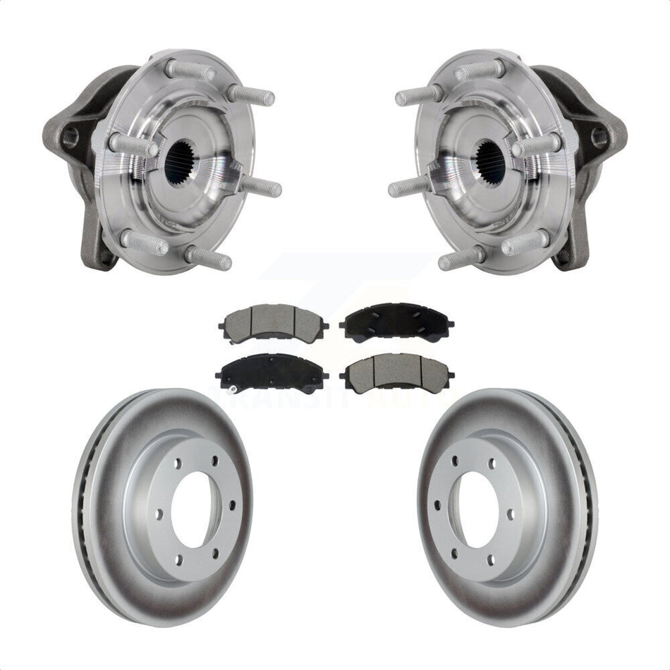 Front Hub Bearing Assembly Coated Disc Brake Rotor Pads Kit For 2019-2023 Ford Ranger 4WD KBB-131669