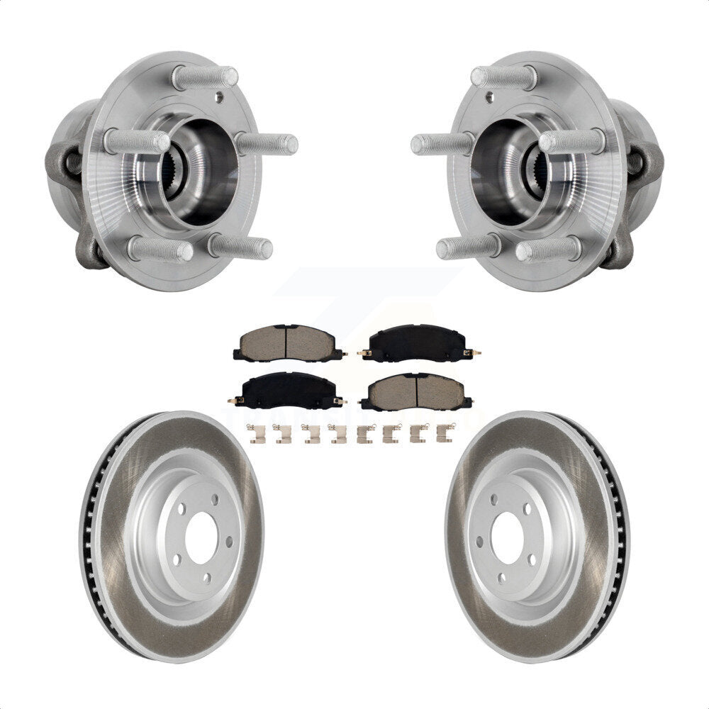 Front Hub Bearing Assembly Coat Brake Rotor Pad Kit For Ford Explorer Lincoln Aviator AWD KBB-131672