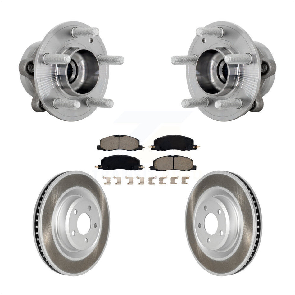 Front Hub Bearing Assembly Coat Brake Rotor Pad Kit For Ford Explorer Lincoln Aviator AWD KBB-131672