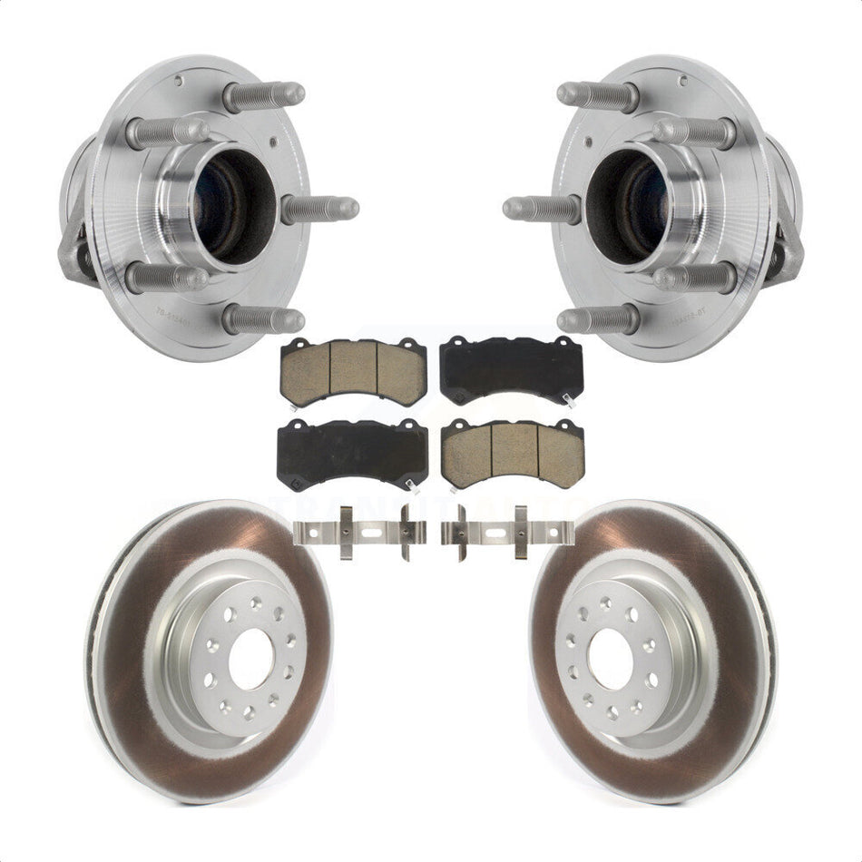 Front Hub Bearing Assembly Coated Disc Brake Rotors And Ceramic Pads Kit For Cadillac CTS KBB-131677