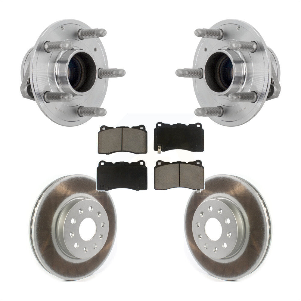 Front Hub Bearing Assembly Coat Brake Rotor Pad Kit For Chevrolet Camaro Cadillac CTS CT6 KBB-131678