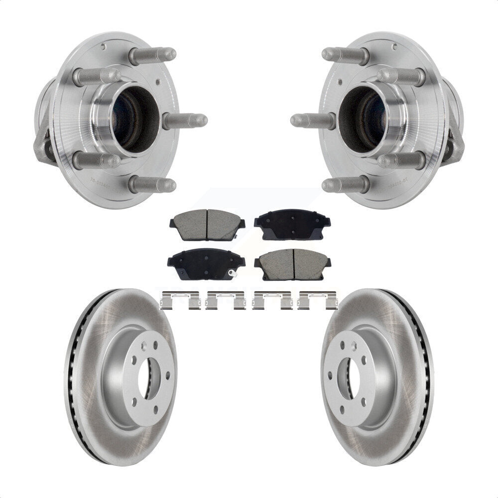 Front Hub Bearing Assembly Coated Disc Brake Rotors And Ceramic Pads Kit For Cadillac ATS KBB-131679