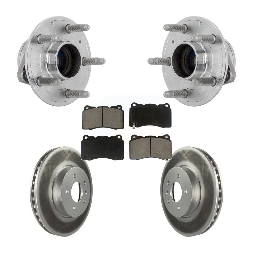 Front Hub Bearing Assembly Coated Disc Brake Rotors And Ceramic Pads Kit For Cadillac ATS KBB-131681